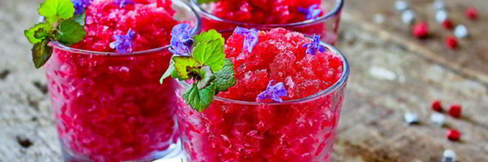 Граните из каркаде с малиновым сиропом