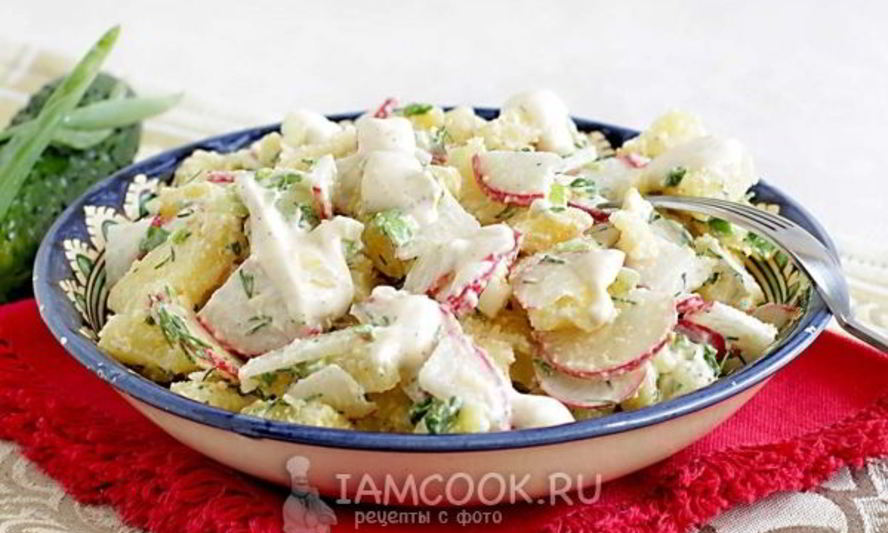 Рецепт картофельного салата с редисом