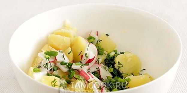 картофельный салат с редисом