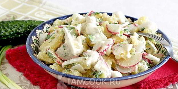 картофельный салат с редисом