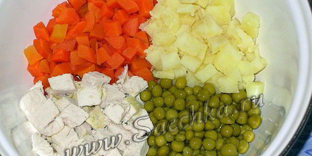 оливье с курицей