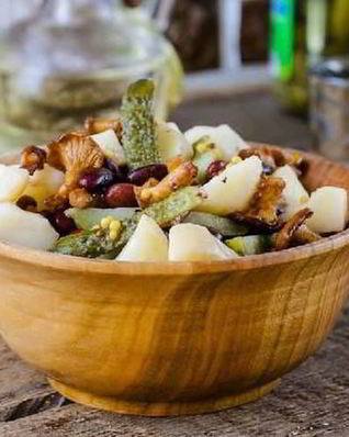 Постный салат с грибами