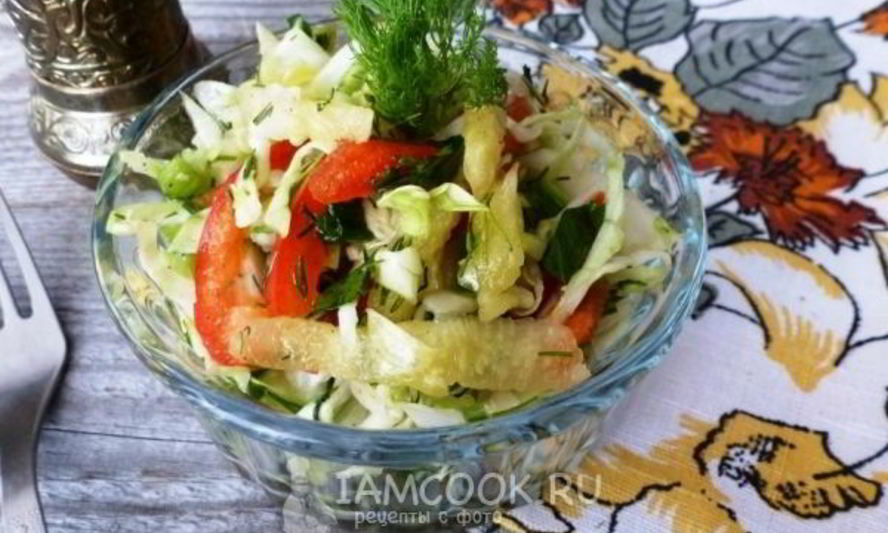 Рецепт салата из капусты, ананаса и сладкого перца