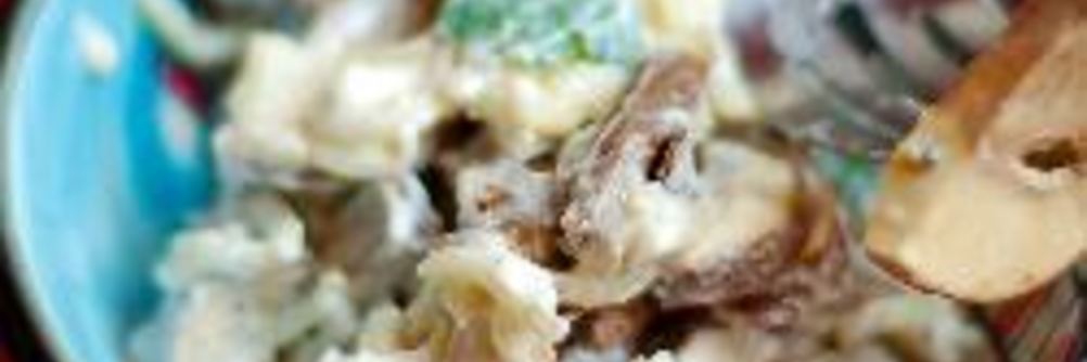 Салат из сердца с грибами и сыром