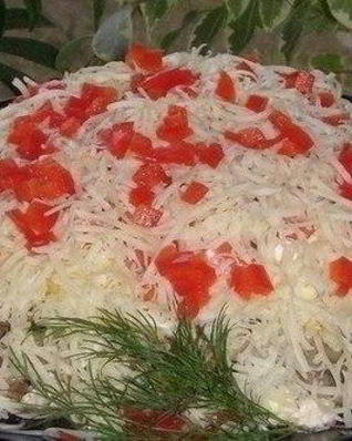 Салат Кучеряшка с куриной грудкой