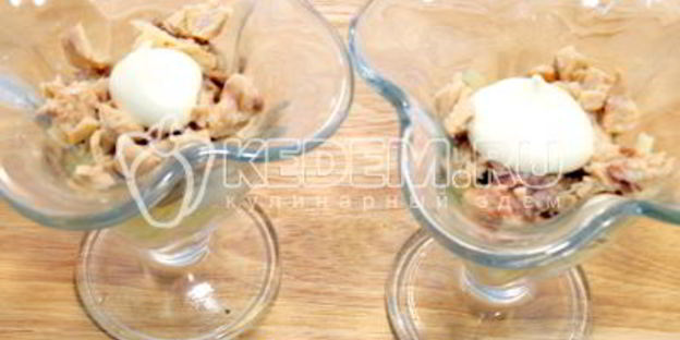 салат мимоза с горбушей