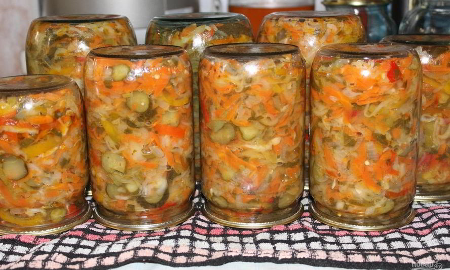 Рецепт салата охотничий на зиму