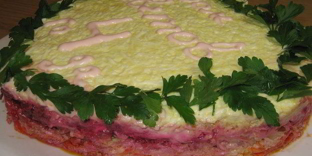 салат овощной бум с курицей