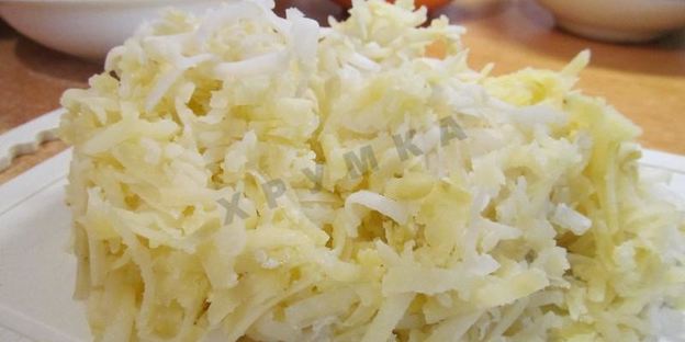 салат подсолнух с печенью трески