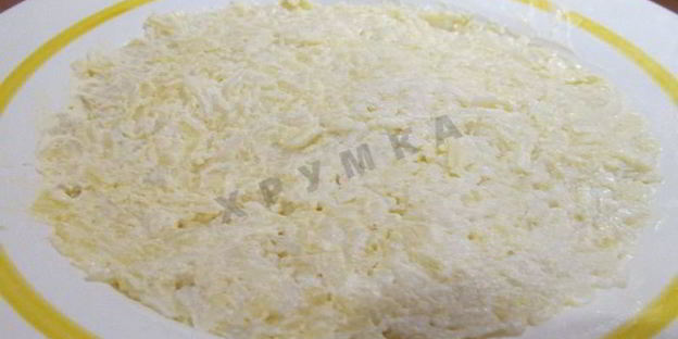 салат подсолнух с печенью трески