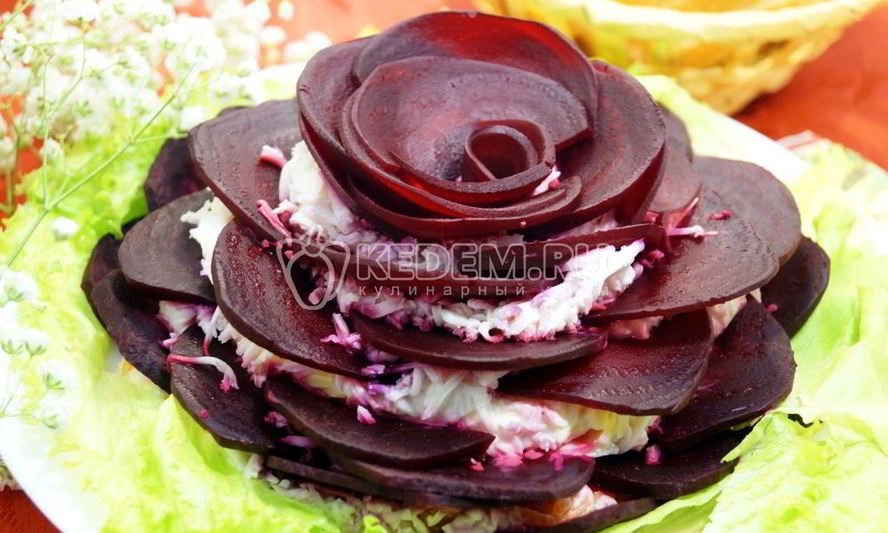 Рецепт салата роза