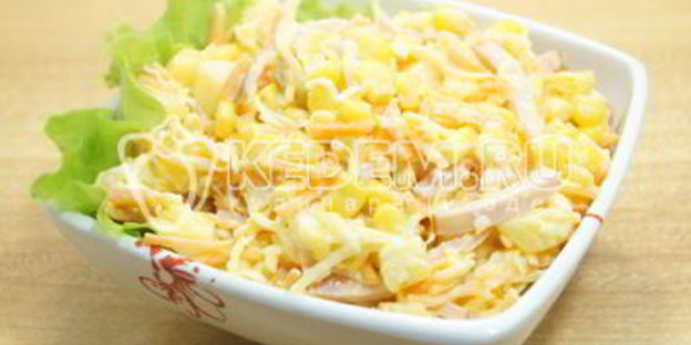 салат с ананасами лис