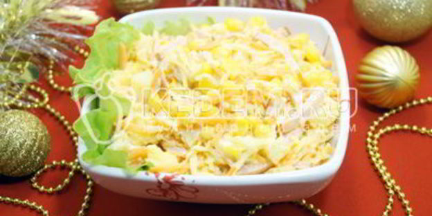 салат с ананасами лис