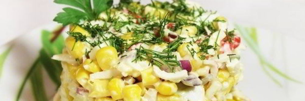 Салат с крабовыми палочками и рисом