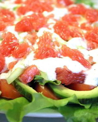 Салат с семгой и грейпфрутом