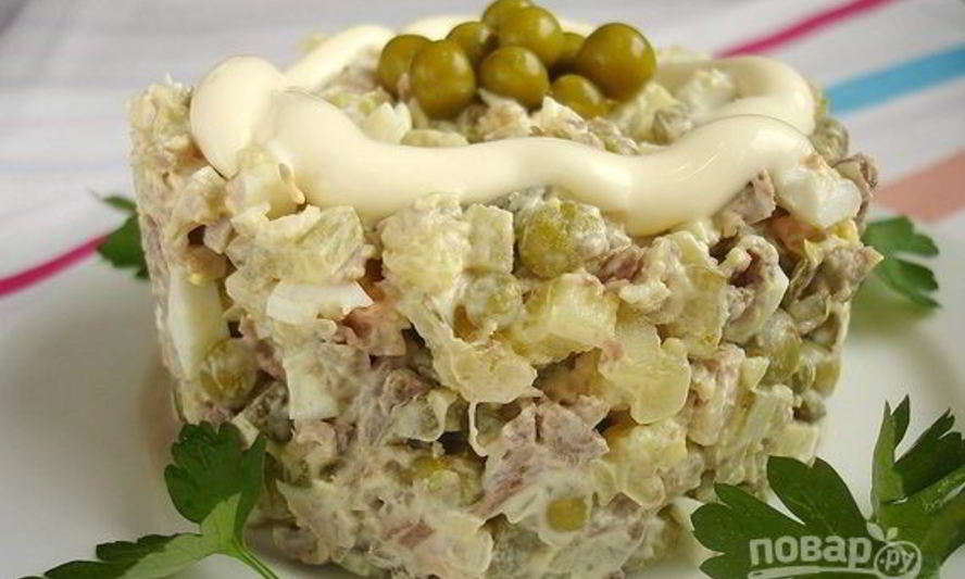 Рецепт салата с вареным мясом