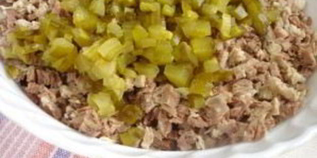 салат с вареным мясом