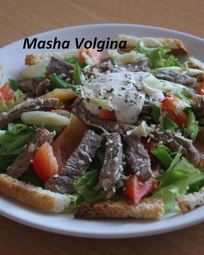 Салаты с говядиной