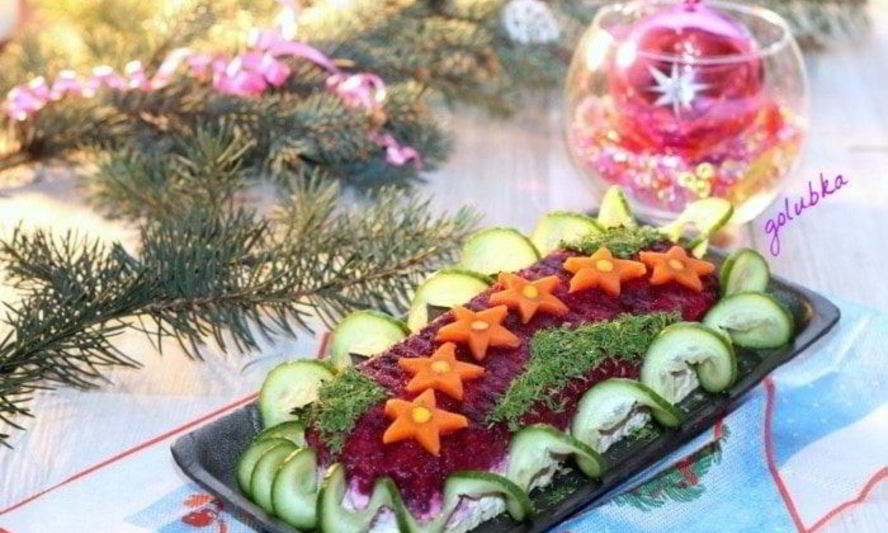 Рецепт слоеного салата звездного