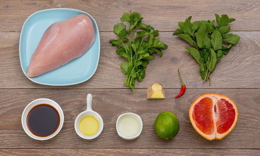 Рецепт тайского салата с курицей и грейпфрутом