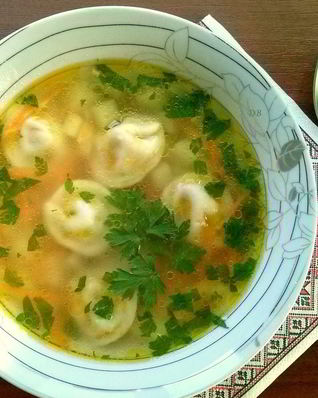 Бабушкин суп с пельменями