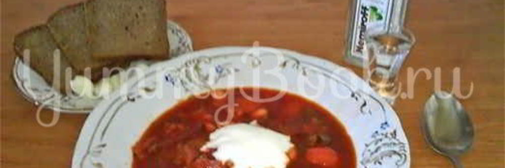 Борщ с бычками и фасолью