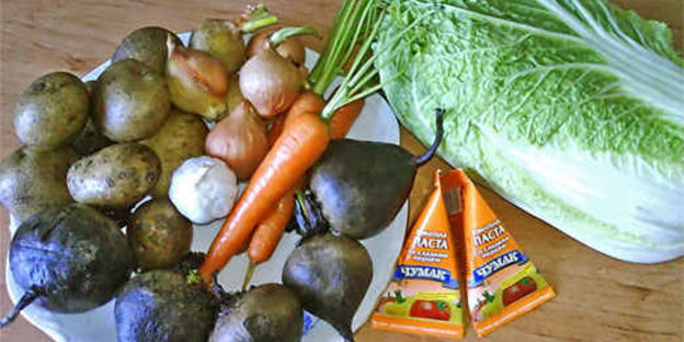 борщ с бычками и фасолью