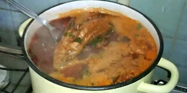 борщ с бычками и фасолью