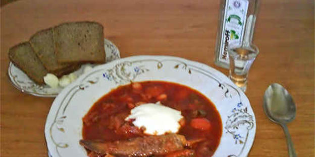 борщ с бычками и фасолью