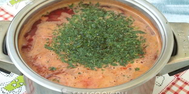 борщ с фасолью и черносливом