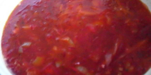 борщ с фасолью и яблоками