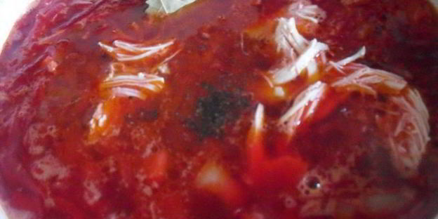 борщ с фасолью и яблоками