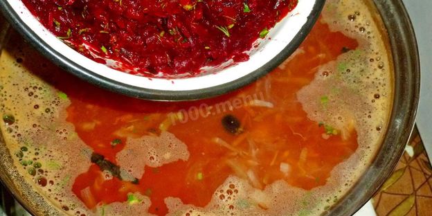 борщ с фасолью постный