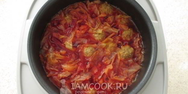 борщ с фрикадельками в мультиварке