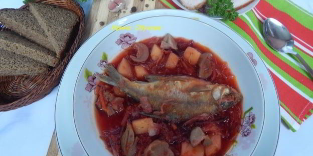 борщ с грибами и карасями по-днепропетровски