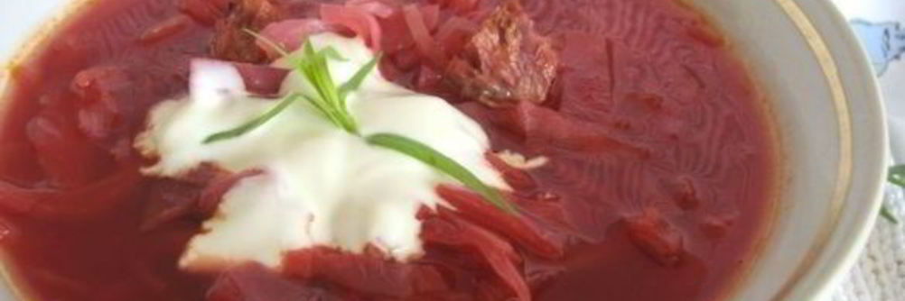 Борщ с копчеными ребрышками