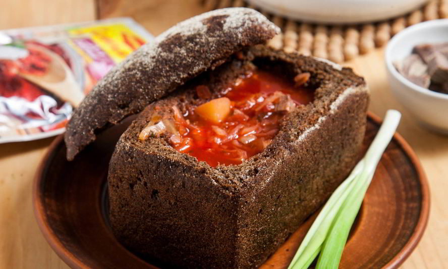 Рецепт борща в буханке бородинского