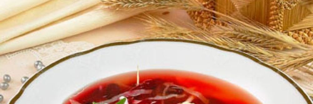 Холодный борщ с фасолью