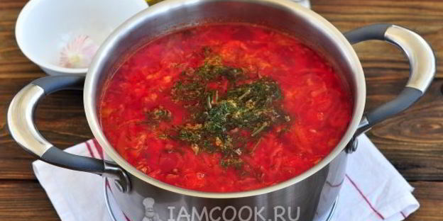 классический борщ с курицей
