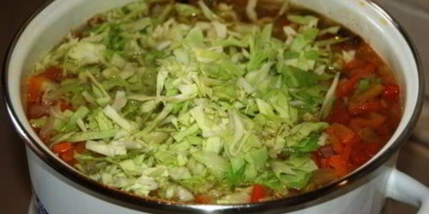 летний борщ без свеклы с помидорами