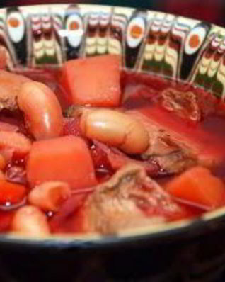 Постный борщ с грибами