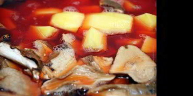 постный борщ с грибами