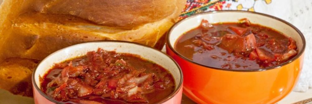 Постный борщ с лесными грибами