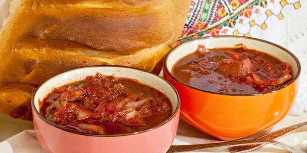 постный борщ с лесными грибами