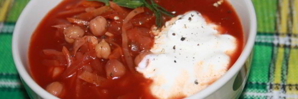 Постный борщ с нутом без картофеля