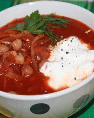 Постный борщ с нутом без картофеля