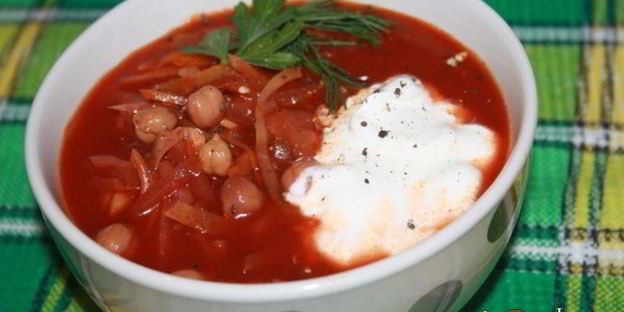 постный борщ с нутом без картофеля