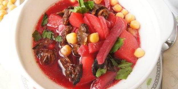 постный борщ с нутом и грибами