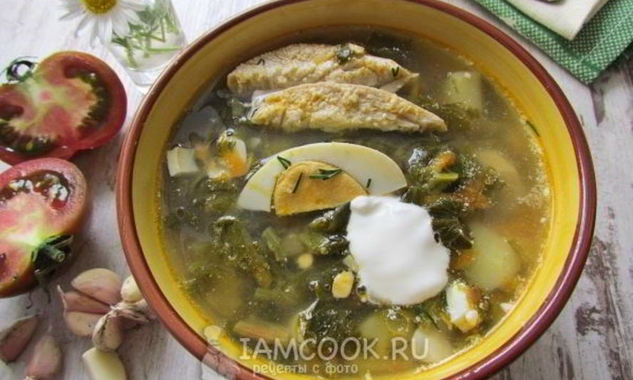 Рецепт зеленого борща со шпинатом и щавелем