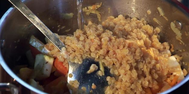 чечевичный суп с тыквой